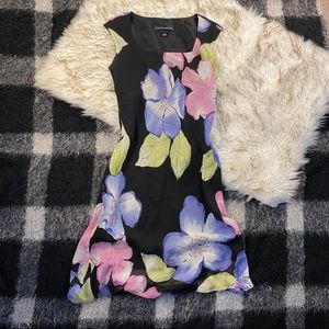 Vtg 90s silk Jones NY floral midi slinky dress 6